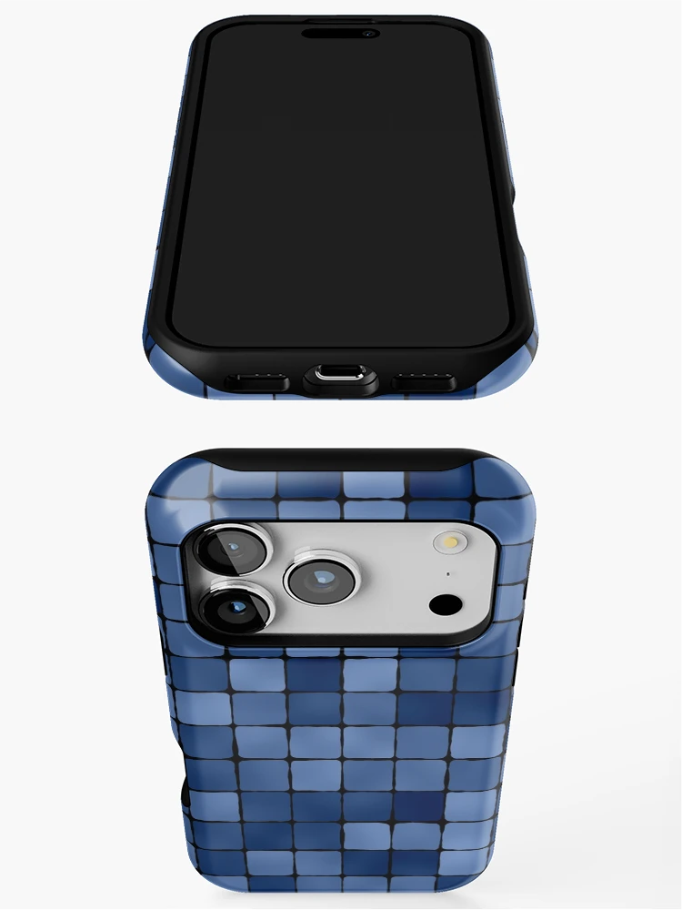 Thumbnail 3 of 4, iPhone Case, Rough Tiles - Blue [Roufxis-Rb] designed and sold by RoufXis.