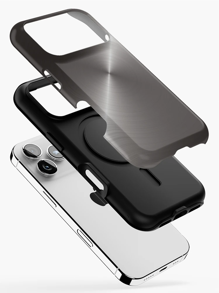 Thumbnail 2 of 4, iPhone Case, Brushed Steel - Grey [Roufxis-Rb] designed and sold by RoufXis.