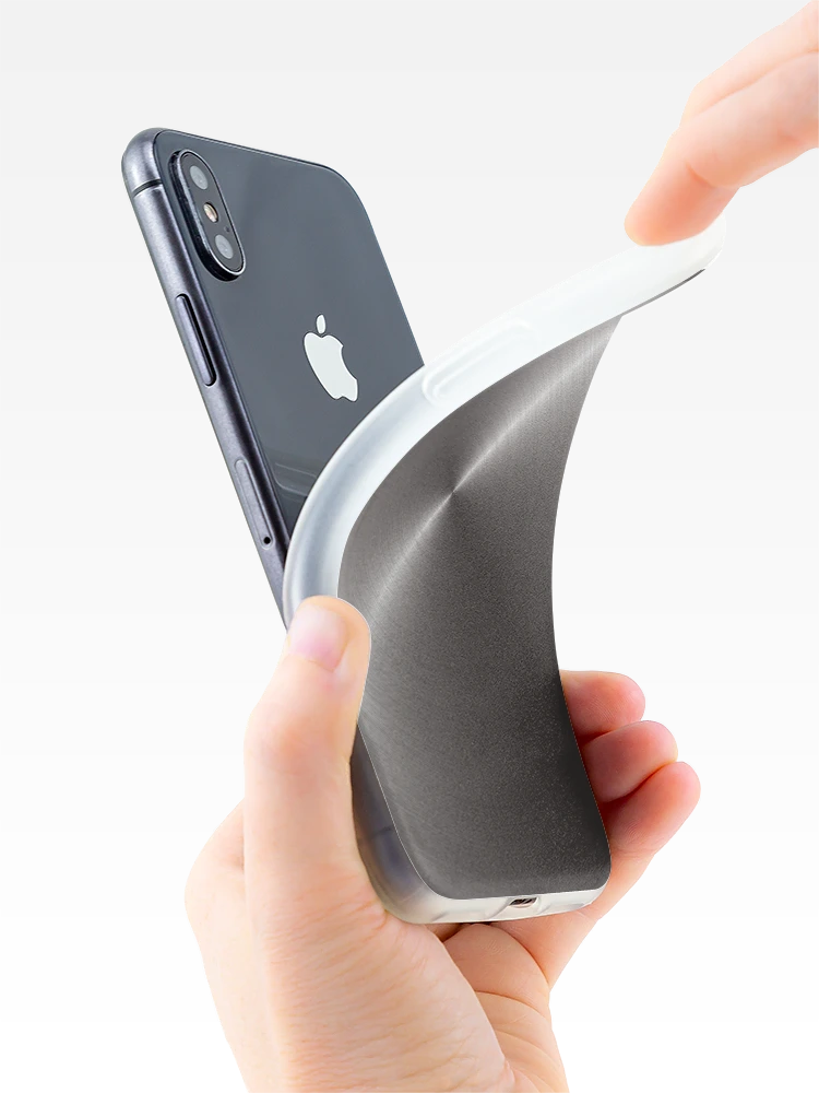 Thumbnail 4 of 5, iPhone Case, Brushed Steel - Grey [Roufxis-Rb] designed and sold by RoufXis.