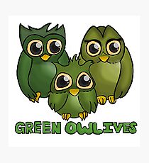 Green Owl-ives Photographic Print