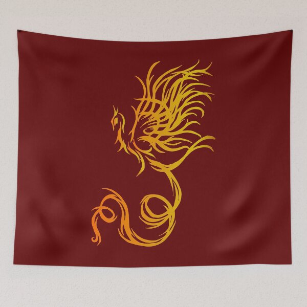 Item preview, Golden Flames Phoenix Tribal Art Gift designed and sold by Jaana Kern.