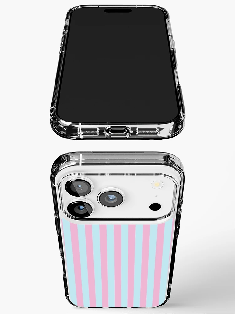 Thumbnail 3 of 5, iPhone Case, Stripes (Pink/Blue) [Roufxis-Rb] designed and sold by RoufXis.