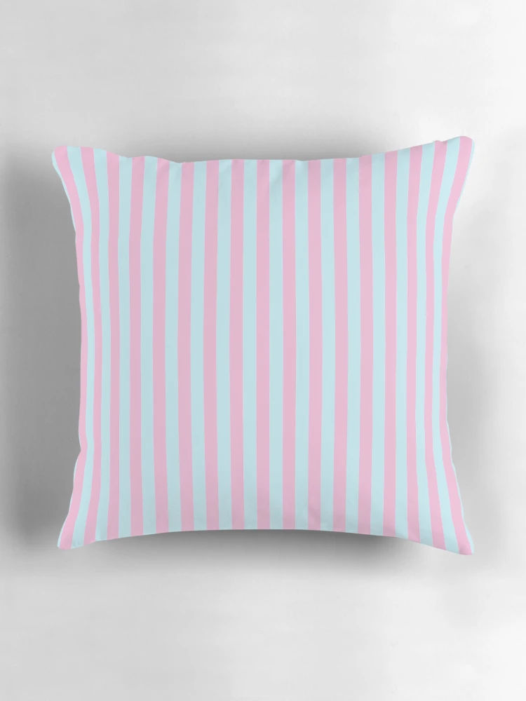 Aperçu 3 sur 4. Coussin avec l'œuvre Rayures (Rose/Bleu) [Roufxis-Rb] créée et vendue par RoufXis.