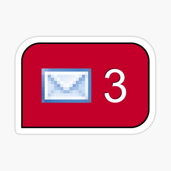 "BubbleMail 3 Unread" Sticker for Sale by russell Redbubble