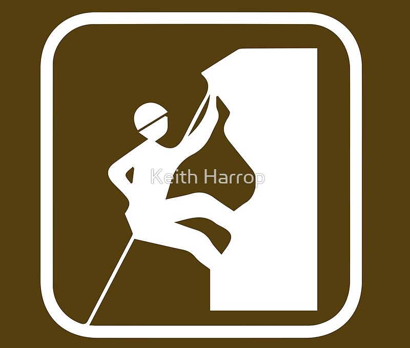 "Rock climbing logo" by Bumper-Planet | Redbubble