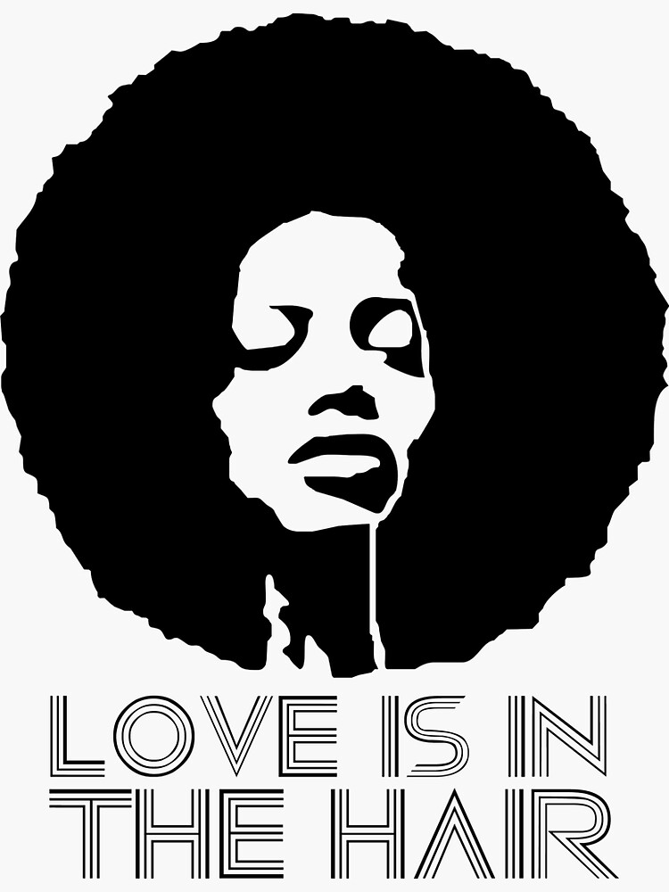 "Love is in the hair" Sticker by pAnti Redbubble