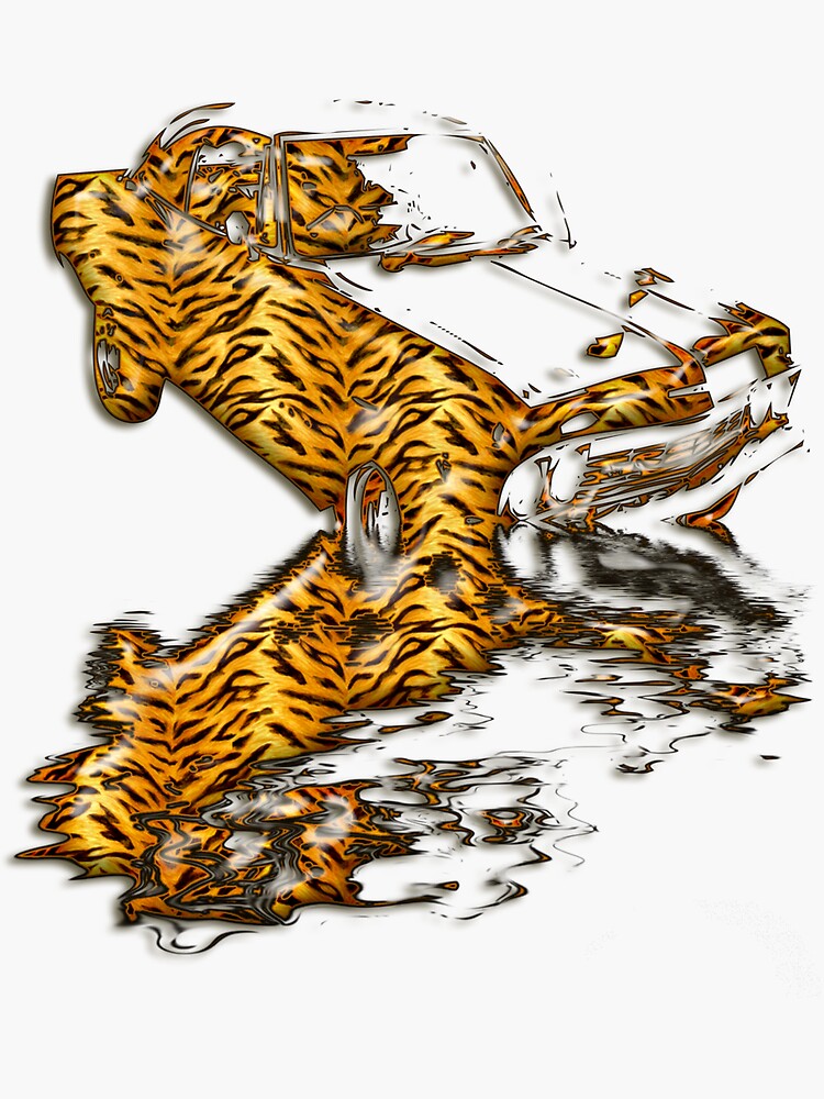 "Tiger "kidnapping" Car." Sticker for Sale by alaskaman53 Redbubble