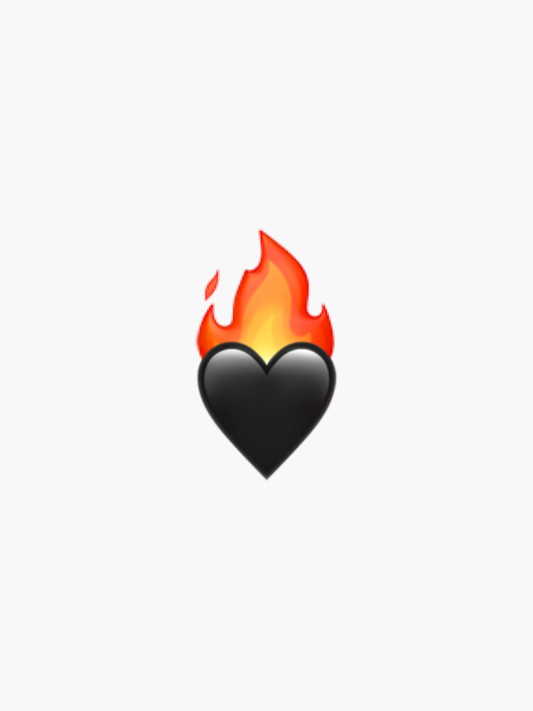 Thumbnail 3 of 3, Sticker, Flaming Heart Emoji Sticker designed and sold by emilyh6139.