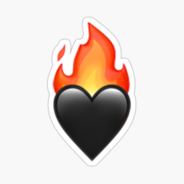 Flaming Heart Emoji Sticker Sticker