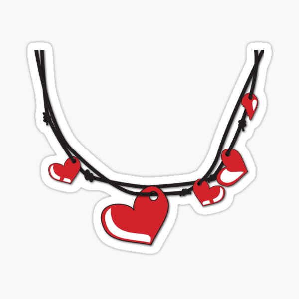Broken Heart Necklace Stickers Redbubble - broken heart icon roblox