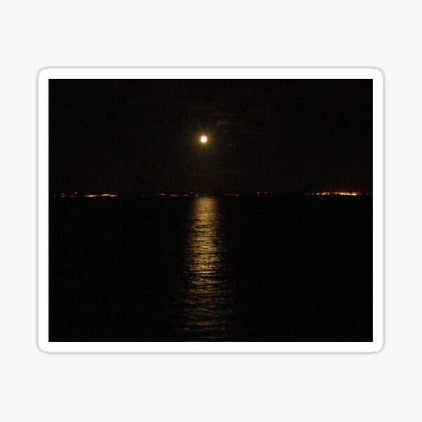 Moon over River Foyle Redcastle Donegal Ireland Sticker