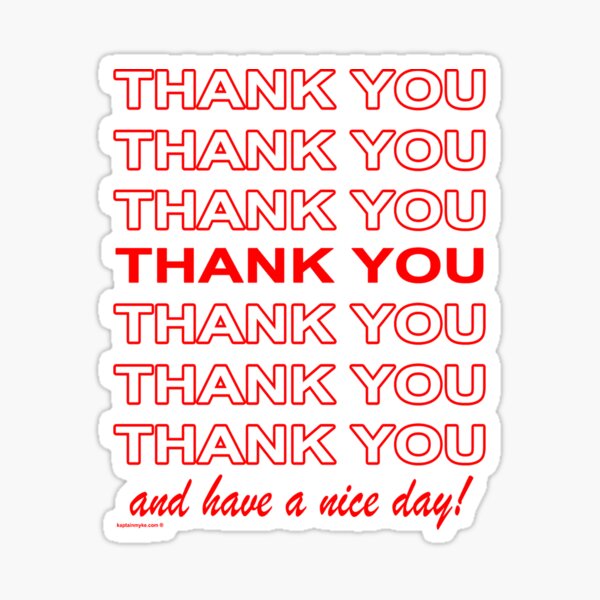 Thank You Shopping Bag Sticker For Sale By Kaptainmyke Redbubble 3649