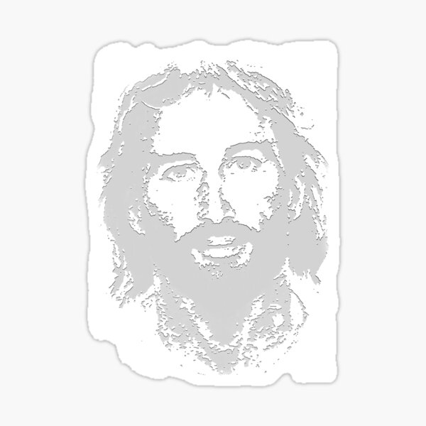 Jesus Face Sticker By Davesconnect Redbubble