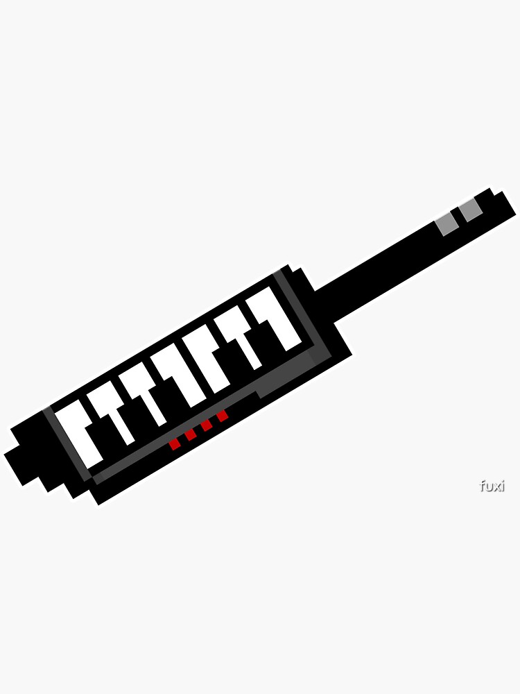 "8Bit Keytar Pixels" Sticker by fuxi Redbubble