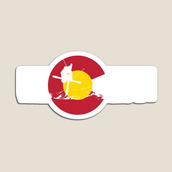 Item preview, Skier - Colorado Flag - Iron Cross designed and sold by FlagSilhouettes.