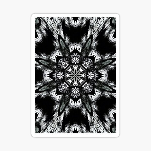 Black and White Winter Abstract Sticker