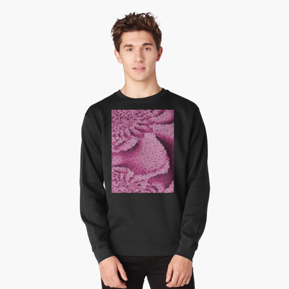 Pink Confetti - Psychedelic Digital Art Pullover Sweatshirt