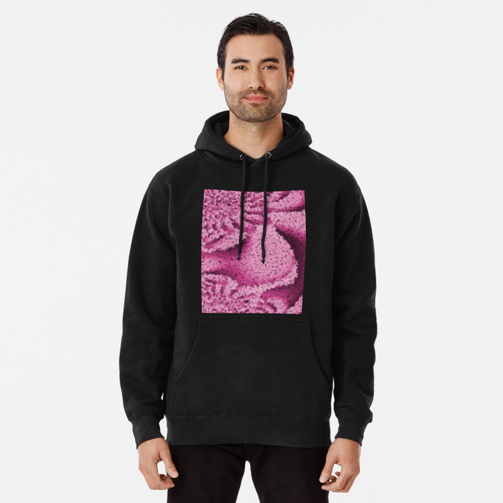 Pink Confetti - Psychedelic Digital Art Pullover Hoodie