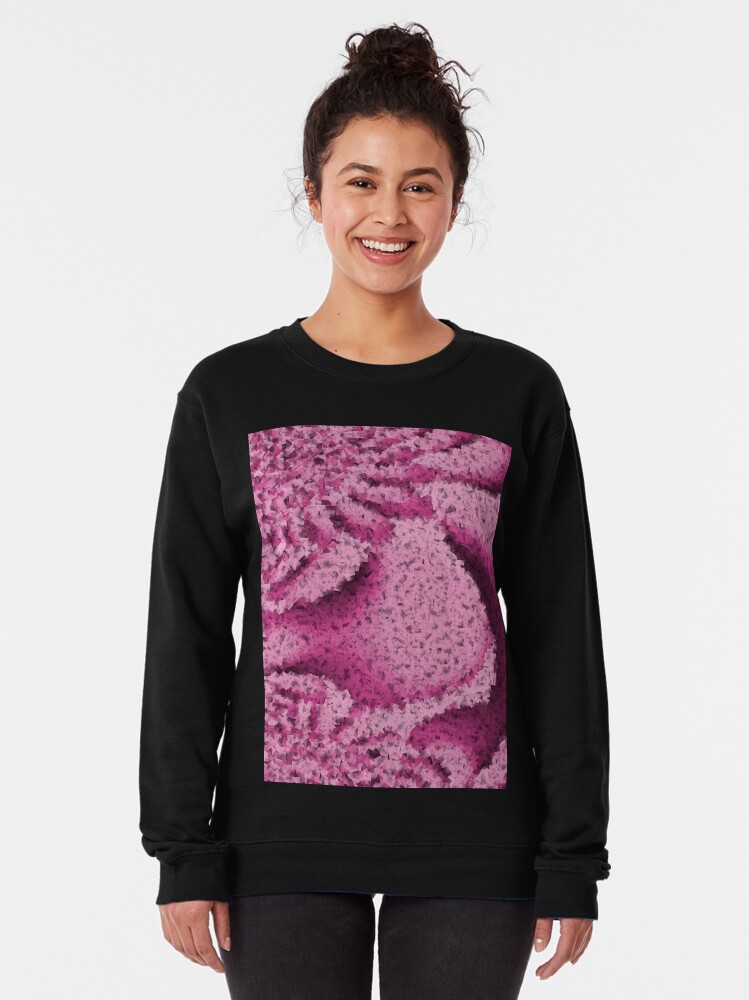 Alternate view of Pink Confetti - Psychedelic Digital Art Pullover Sweatshirt