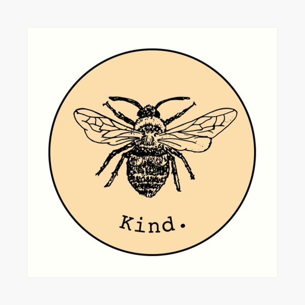 Bee kind (light yellow/orange) Art Print