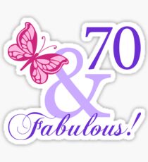Fabulous 70th Birthday Sticker