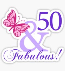 Fabulous 50th Birthday Sticker