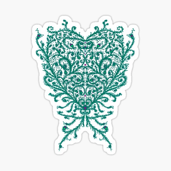 Peacock Heart Tee Dark Sticker