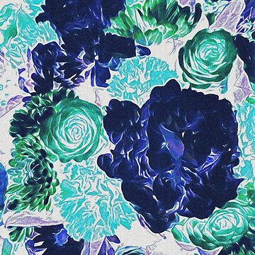 Artwork thumbnail, Bouquet in Blue - Floral Art - Flower Lovers Gift by OneDayArt