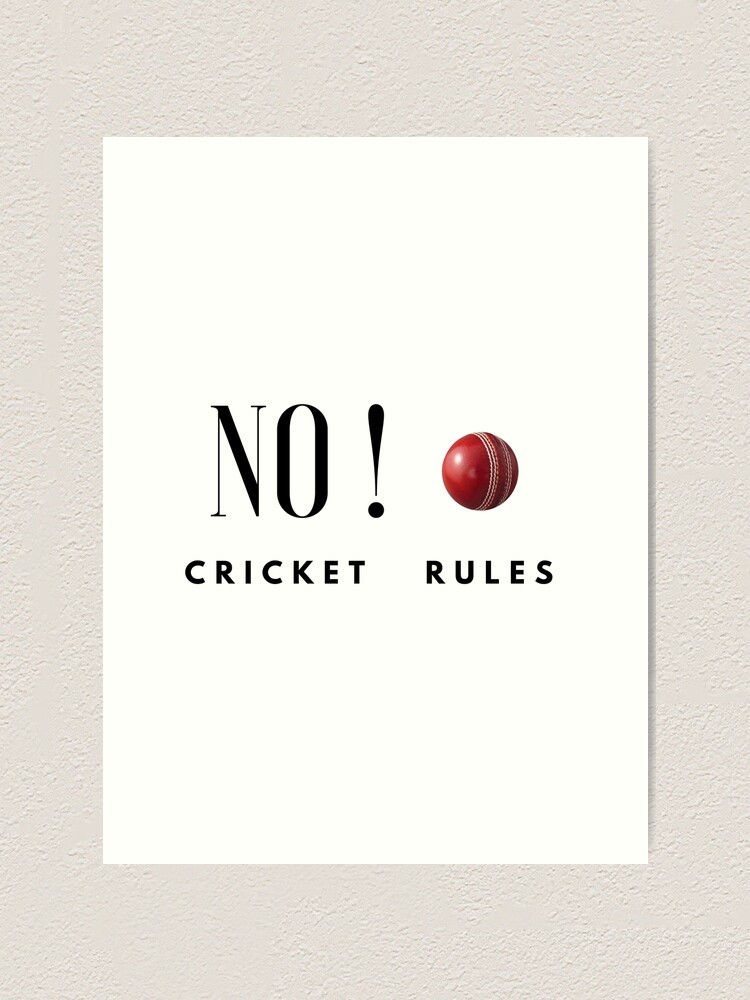 "No Ball Cricket Rules" Art Print for Sale by premnraj Redbubble