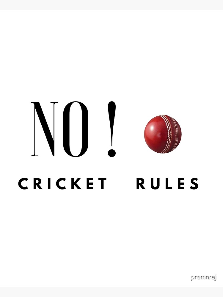 "No Ball Cricket Rules" Art Print for Sale by premnraj Redbubble