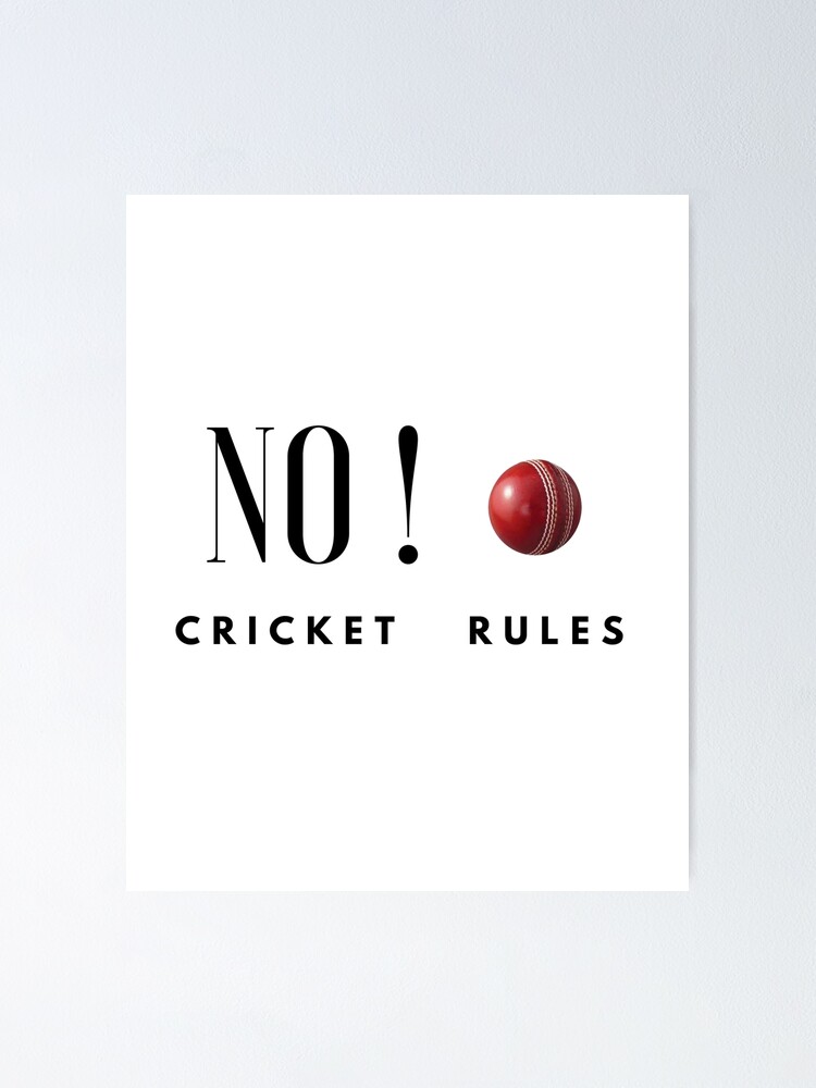 "No Ball Cricket Rules" Poster for Sale by premnraj Redbubble