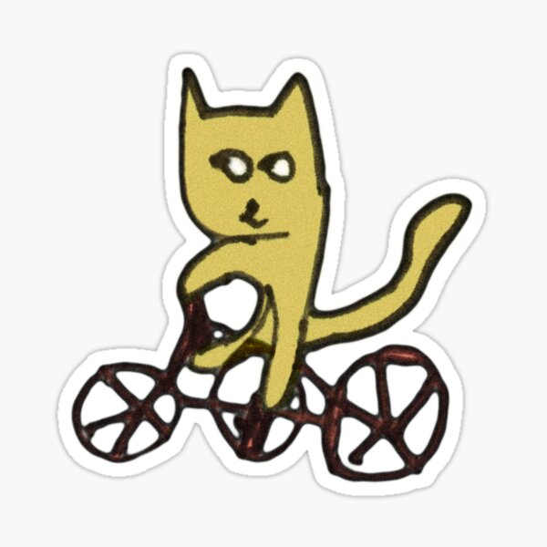 Artikel-Vorschau von  und sie ist sechseinhalb. Dies ist eine Katze, die Fahrrad fährt und auf ein Stück Pappe gezeichnet hat, das ich vom Boden aufgehoben habe.
Ich habe es eingekauft und Farben und alles hinzugefügt, designt und verkauft von stib.