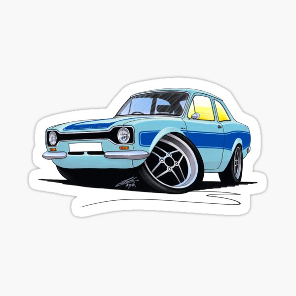 Item preview, Ford Escort (Mk1) RS2000 LBlue designed and sold by Yeomans Cartoons.