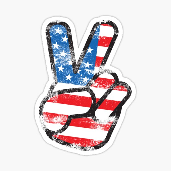 Retro American Peace Shirt Sticker