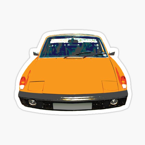 Sticker Aufkleber VW Porsche 914 Skizze Frontansicht 
