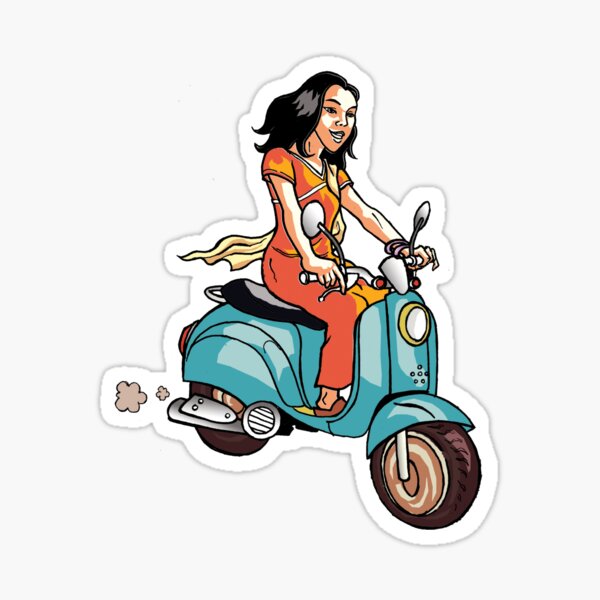 Sticker  Moped Girl, 2,49 €