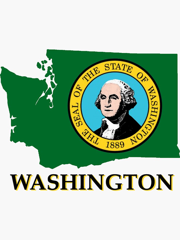 "Washington state flag" Sticker by peteroxcliffe Redbubble