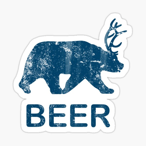 Vintage Beer Bear Deer Sticker