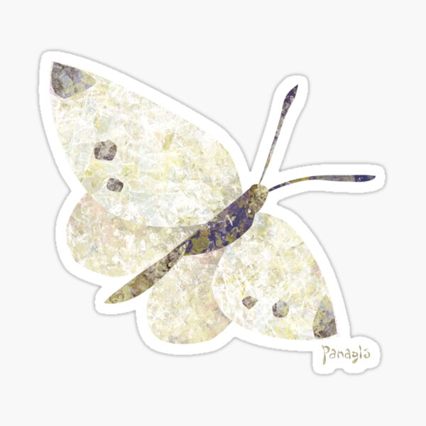 "White Butterfly" Sticker by Panagis Redbubble