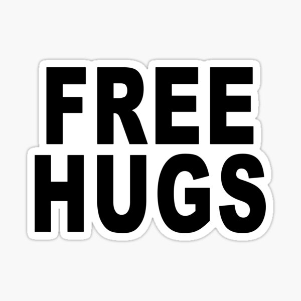 Free Hugs Stickers Redbubble - how to wall hug in roblox