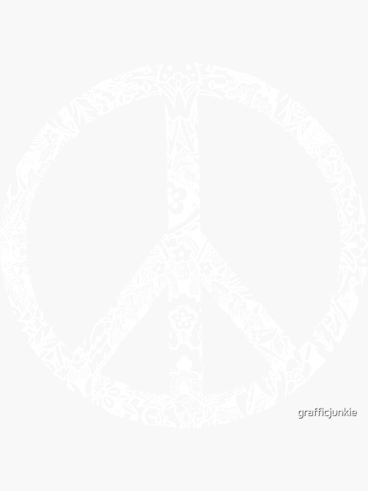 Floral Peace Sign Sticker For Sale By Grafficjunkie Redbubble 