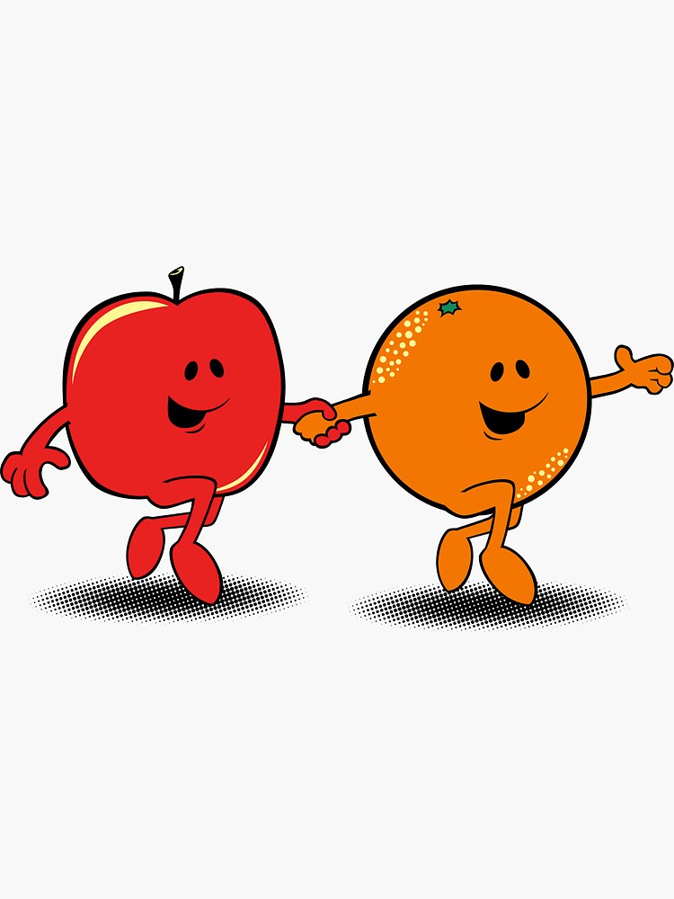 "Apples and Oranges" Sticker for Sale by jcthomason Redbubble