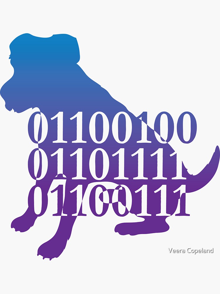"dog binary code jack russell design" Sticker for Sale by veerapfaffli