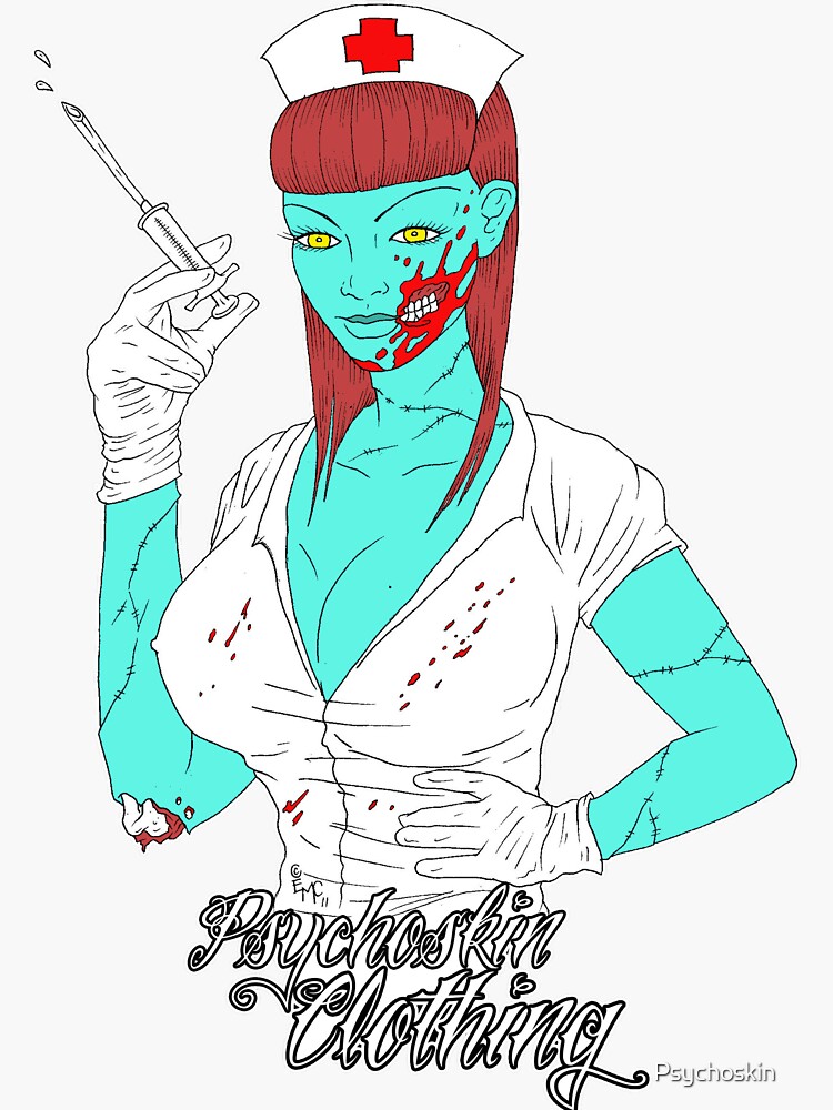 Undead Nurse Sticker By Psychoskin Redbubble