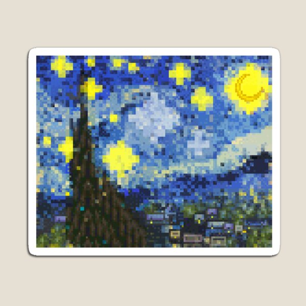 8-bit Starry Night Magnet