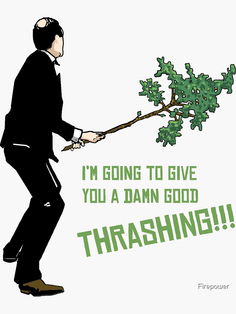 " Good Thrashing! Basil Fawlty" Sticker for Sale by Firepower Redbubble