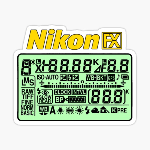 Nikon FX Control Panel Sticker