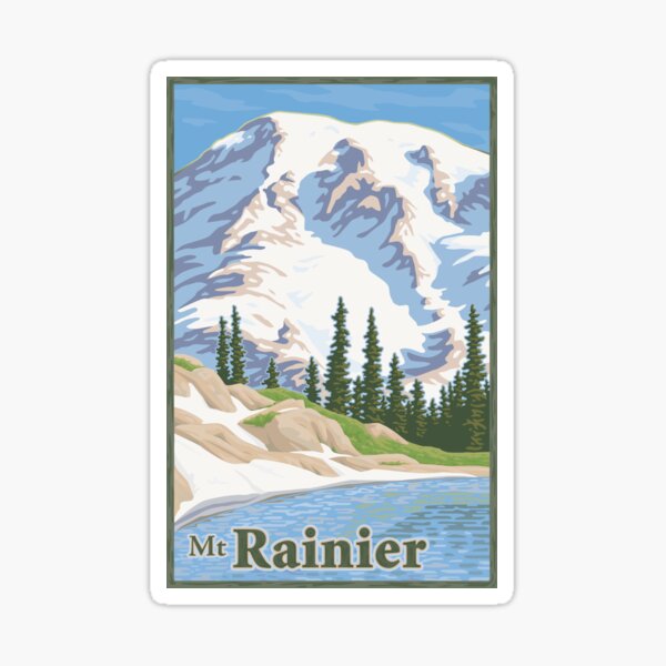 Item preview, Vintage Mount Rainier Travel Poster designed and sold by mitchfrey.