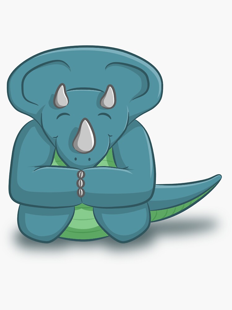 Thumbnail 3 of 3, Sticker, Little Triceratops - two lof bees designed and sold by Josh Bush.