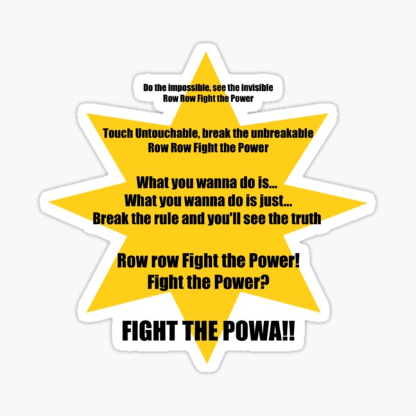 Row Fight The Power Stickers for Sale Redbubble